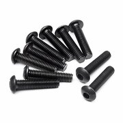 ADORNOS M3 x 14 mm Button Head Screw Hex Socket Spare Parts, Black - 10 Piece AD2988382